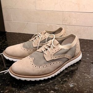 Dockers Hawking Smart Series Knit & Leather Wingtip Oxfords - Oatmeal